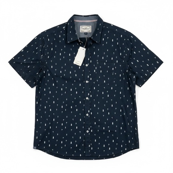 Flag & Anthem Other - Flag Anthem Short Sleeve Button Down Shirt Navy Palm Surfboard XL
